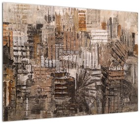 Obraz - Abstrakcja w odcieniach brązu (70x50 cm)
