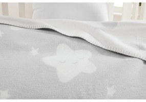 Jasnoszary polarowy koc dziecięcy 100x120 cm Star – Mijolnir