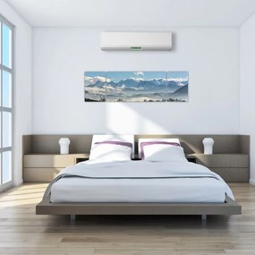 Obraz ośnieżonych gór (170x50 cm)