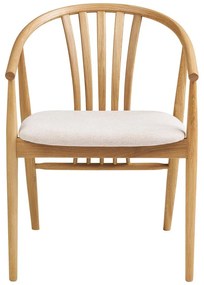 Krzesło z podłokietnikami z litego drewna dębowego w naturalnym kolorze Agustin – House Nordic