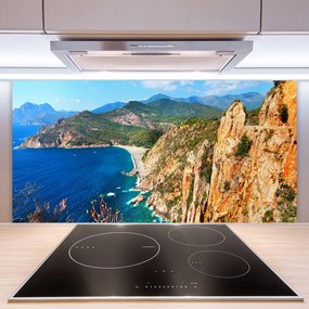 Panel Szklany Surowy Pejzaż Nadmorskich Skał