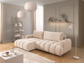 Narożnik Lutario Mini z funkcją spania lewostronny - beżowa plecionka hydrofobowa Venice 2026