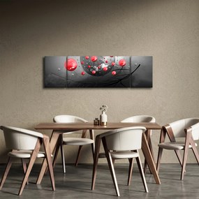 Obraz czerwonych abstrakcyjnych kul (170x50 cm)