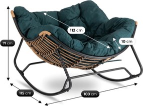 Fotel Bujany Wypoczynkowy ELTON na Płozach Zielony Nowoczesny