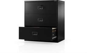 Szafa kartotekowa metalowa z 3 szufladami czarna, 900x1020x600 mm: SARA XL V3