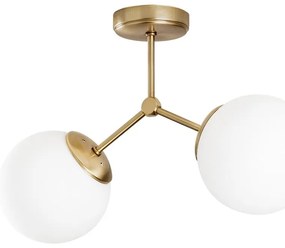 Biała lampa sufitowa z detalami w kolorze złota Opviq lights Damar