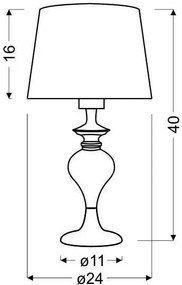 Srebrna lampa stołowa z dekoracyjną stalową podstawą - V164 Begonis 4x