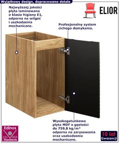 Czarna wisząca szafka łazienkowa 3D połysk W6-F37
