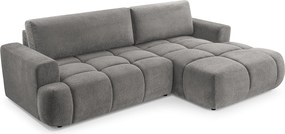 Masseno Narożnik VASTO z funkcją spania i pojemnikiem na pościel Narozniki L, Rozkładana sofa - Szary, VINCI 07