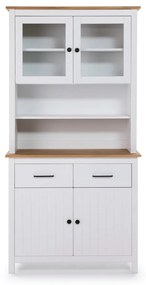 Biała witryna z litego drewna sosnowego 90x180 cm Miranda – Marckeric