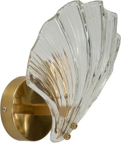 Szklany kinkiet w kolorze złota Da Muro Shell – Mauro Ferretti