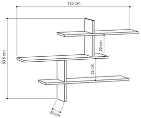 Wielopoziomowa półka w dekorze dębu 123 cm Leo – Kalune Design