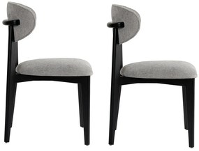 Zestaw krzeseł do jadalni Lionte Grey and Black, 2szt.