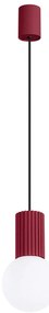 Lampa wisząca HALO 1 burgund ryflowana SOLLUX  LIGHTING