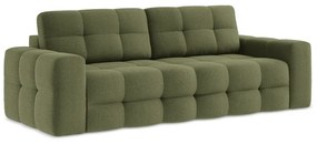 Zielona rozkładana sofa z materiału bouclé 255 cm Milu – Makamii