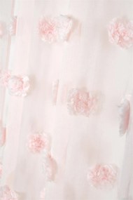 Firana POMPINOU pudrowy róż, pompony, 135 x 260 cm
