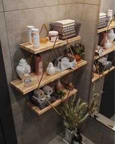 Półka ścienna CM-027-SRK-złota Brązowa