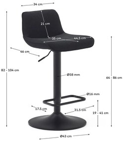 Czarne hokery zestaw 2 szt. 103 cm Zenda – Kave Home