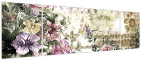 Obraz - Designerskie kwiaty (170x50 cm)