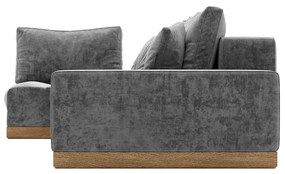 Rozkładana sofa narożna Morani, drewno dębowe, 420x150x71cm