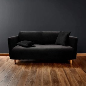 Czarny elastyczny pokrowiec na sofę 3-osobowy Sacha – douceur d'intérieur