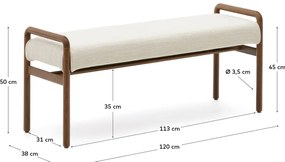 Kremowa/w naturalnym kolorze ławka z tkaniny szenilowej Macaret – Kave Home