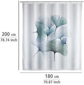 Zasłona prysznicowa odpowiednia do prania Wenko Ginkgo, 180x200 cm