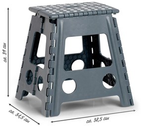 Stołek antypoślizgowy składany, 38,5 x 31,5 x 39 cm, ZELLER