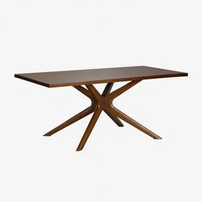 Prostokątny Stół Jadalniany 180x90 Cm Z Drewna Arnaiz Ciemne Drewno - Sklum