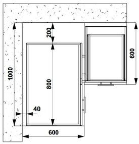 Szafka kuchenna narożna 100(80) VENTO DN-100/82 dąb HALMAR