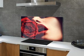 Panel nad Blat Kuchenny Kobieta z Różą w Ustach