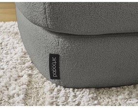 Ciemnoszary narożnik z materiału bouclé (lewostronny/z szezlongiem) Leonore – Bobochic Paris