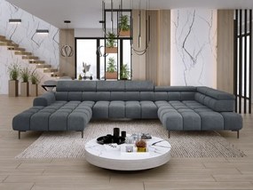 Narożnik PLAZA XL Prawostronny z elektryczną regulacją siedziska Tkanina CLOUD 97 WERSAL