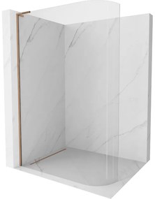 Mexen Kioto L ścianka prysznicowa zaokrąglona Walk-in 90 x 200 cm, transparent, różowe złoto - 800-090-103-60-06