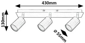 Rabalux 73073 nowoczesna lampa punktowa Gerhard, 3x spot GU10 max. 15 W