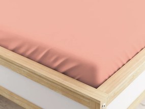 PrzytulneMieszkanie.pl Prześcieradło z mikrofibry z gumką jasnoróżowe 90 x 200 cm