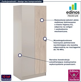 Narożna szafa uchylna w kolorze kaszmir + dąb sonoma B5-K05