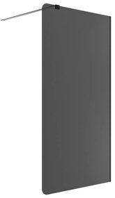 Ścianka prysznicowa WALK IN FIX grafitowa 8 mm MOLIS Grafit Round MASSI I Różne rozmiary : Kolor profili kabiny - złoty szczotkowany, Szerokość ścianki - 110 cm , Typ montażu - WALK in FIX (Do ściany)