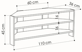 Biała szafka pod TV 110x45x36 cm Thales Corner – Kalune Design