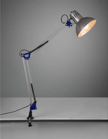Lampa stołowa z elastyczną konstrukcją/z klipsem w kolorze srebra (wysokość 73,5 cm) Tajo – Trio