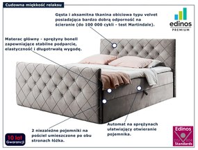 Szaro-beżowe welurowe łóżko kontynentalne 5 rozmiarów W3-Z01