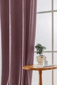 Jasnofioletowa zaciemniająca zasłona VELVET 140x270 cm Zawieszanie: Taśma z wiązaniami