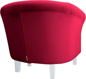 Fotel Milo tkanina Welur wygodny fotel tapicerowany do salonu i sypialni : Kolor nogi - Biała, Kolor tkaniny - VELVET - MG31, Wysokość nogi - 15 cm