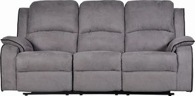 Kanapa 3-osobowa z funkcją relax z mikrofibry HERNANI - Szary