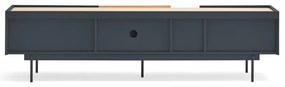 Antracytowo-naturalna szafka pod TV w dekorze dębu 180x45 cm Otto – Teulat