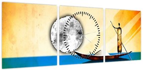 Obraz - Malarstwo starożytne (z zegarem) (90x30 cm)