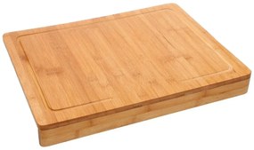 Bambusowa stolnica, deska do krojenia - 2w1, z rantem, 45 x 34,3 x 5 cm