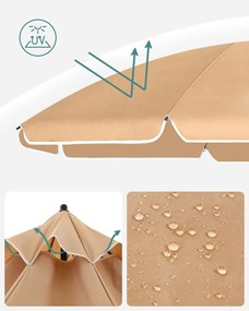 Parasol SOLARA, Ø160 cm, jasnobrązowy (taupe) SongmicsHome