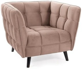 FOTEL CASTELLO 1 VELVET C. BEŻ BLUVEL 40 / WENGE SIGNAL
