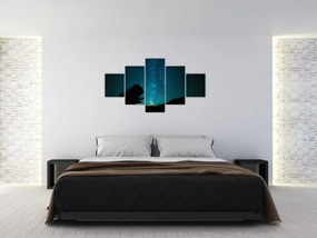 Obraz nocnego nieba z gwiazdami (125x70 cm)
